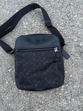 Coach Black Monogram Messenger Crossbody
